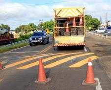 PR-170 sinalização horizontal em Guarapuava