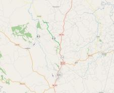 Mapa indicando trecho de PR-436 em Ibaiti que será pavimentado