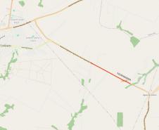 Mapa do trecho da PR-542 em Colorado que será contemplado no projeto