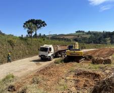 PR-160 serviços iniciais da pavimentação remanescente entre Imbaú e Reserva