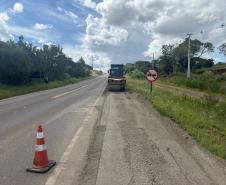 PR-170 recuperação de acostamentos em Pinhão