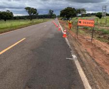 PR-218 desconfinamento lateral de bordo entre Santa Cruz do Monte Castelo e Querência do Norte
