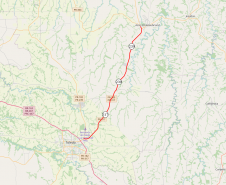 Mapa indicando a PR-239 e PR-317 entre Toledo e Assis Chateaubriand