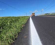 Serviços de reforço da sinalização na PR-566 entre Francisco Beltrão e Itapejara do Oeste