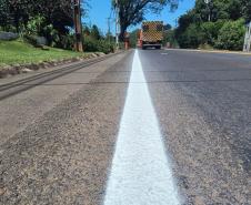 Serviços de reforço da sinalização na PR-566 entre Francisco Beltrão e Itapejara do Oeste