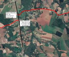 Mapa indicando a Estrada Rio Bonito em Guamiranga