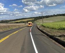 PR-662 sinalização horizontal em Foz do Jordão