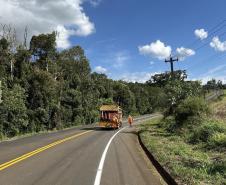 PR-662 sinalização horizontal em Foz do Jordão