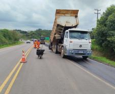 Serviços de conservação na PR-340 em Castro