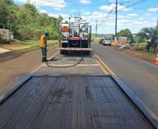 DER/PR está realizando melhorias no pavimento de rodovia em Clevelândia