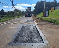 DER/PR está realizando melhorias no pavimento de rodovia em Clevelândia