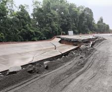 PR-460 em Pitanga - danos causados pelas chuvas