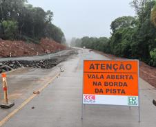 PR-460 em Pitanga - danos causados pelas chuvas