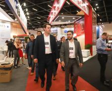 O governador Carlos Massa Ratinho Júnior esteve nesta terça-feira (19) na Intermodal South America 2019, maior feira do setor de logística e comércio exterior da América Latina, onde o Estado está presente com um estande dos Portos do Paraná.  -  São Paulo, 19/03/2019  -  Foto: Rodrigo Félix Leal/ANPr