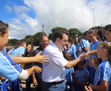 Governador Carlos Massa Ratinho Junior autoriza o início das obras de pavimentação de 9 quilômetros da estrada do Socavão, em Castro. Foto: Jaelson Lucas/ANPr