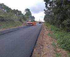 recapeamento da rodovia PR-170, trecho Entr. BR-153(Jangada do Sul) - Bituruna. Executados 25 km do total de 46,27 km.  -  Curitiba, 02/04/2019  -  Foto: Divulgação DER/SEIL