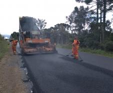 recapeamento da rodovia PR-170, trecho Entr. BR-153(Jangada do Sul) - Bituruna. Executados 25 km do total de 46,27 km.  -  Curitiba, 02/04/2019  -  Foto: Divulgação DER/SEIL