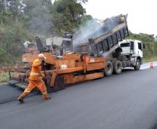 recapeamento da rodovia PR-170, trecho Entr. BR-153(Jangada do Sul) - Bituruna. Executados 25 km do total de 46,27 km.  -  Curitiba, 02/04/2019  -  Foto: Divulgação DER/SEIL