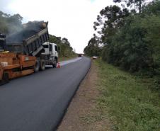 recapeamento da rodovia PR-170, trecho Entr. BR-153(Jangada do Sul) - Bituruna. Executados 25 km do total de 46,27 km.  -  Curitiba, 02/04/2019  -  Foto: Divulgação DER/SEIL