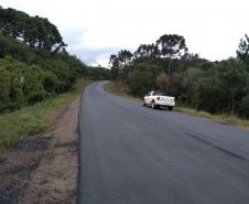 recapeamento da rodovia PR-170, trecho Entr. BR-153(Jangada do Sul) - Bituruna. Executados 25 km do total de 46,27 km.  -  Curitiba, 02/04/2019  -  Foto: Divulgação DER/SEIL