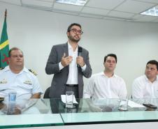 O governador Carlos Massa Ratinho Júnior anuncia medidas para melhoria viária no município de Paranaguá. Foto:Rodrigo Felix Leal/ANPr