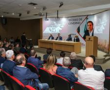 O governador Carlos Massa Ratinho Junior participa de reunião com associados do Sinduscon-PR  nesta terça-feira (7) apresentando um balanço dos 120 dias de gestão do Estado.   Curitiba, 07/05/2019 -  Foto: Geraldo Bubniak/ANPr