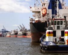 Nesta sexta-feira (14), as operações e manobras de atracação e desatracação de navios nos Portos do Paraná foram intensas. No mesmo ritmo seguem durante todo o final de semana. A previsão da Diretoria de Operações é que o cais público e píeres de Paranaguá sejam 100% ocupados nos próximos dias.Foto: Claudio Neves/Portos do Paraná