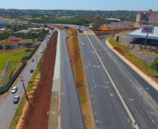 As obras de adequação do cruzamento entre a BR-277 e a Avenida Costa e Silva, em Foz do Iguaçu, que incluem a construção de um novo viaduto, estão quase concluídas. Prevista para ser finalizada em abril de 2020, a obra deve ser entregue nas próximas semanas.Foto: Divulgação/SEIL