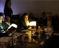 O governador Carlos Massa Ratinho Junior participa nesta terça-feira (15) da reunião com a equipe de governo.  15/10/2019 - Foto: Geraldo Bubniak/AEN