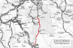 Mapa do trecho da PR-445 que será duplicado