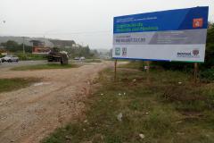 Placa da obra na saída de Almirante Tamandaré