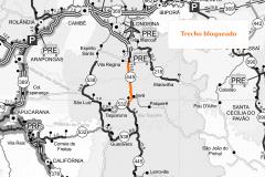 Mapa do trecho bloqueado