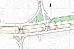 Anteprojeto geométrico da trincheira e dois viadutos