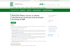Printscreen da página de Defesa/Advertência