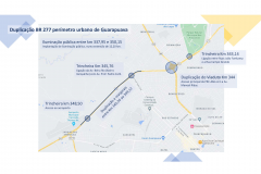 Mapa de Guarapua com detalhes da obra