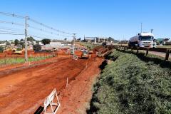 Andamento das obras no trevo Cataratas, em Cascavel