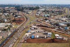 Vista aérea do Trevo Cataratas, em Cascavel