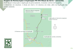 Mapa do trecho em obras