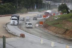 Obras de duplicação em andamento no trecho anterior