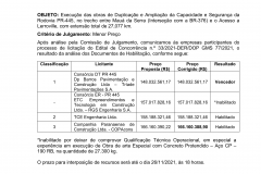 Aviso do resultado final
