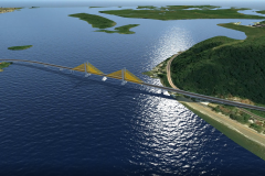 Imagem da maquete 3D da ponte