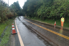 PR-340, próximo a Tibagi, sinalização próximo a queda de barreira