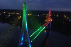 Teste da iluminação cênica da Ponte da Integração Brasil - Paraguai