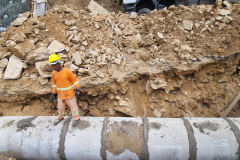 Implantação de novo bueiro no km 11+200 da Estrada da Graciosa