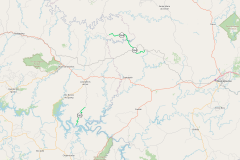 Mapa dos trechos atendidos