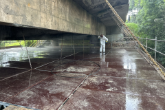 Manutenção da ponte sobre o Rio Verde, na PR-423, limite entre Campo Largo e Araucária