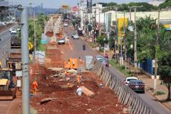 Obras dos novos viadutos de Sarandi