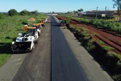 Obras da nova Perimetral Leste de Foz do Iguaçu - pavimentação
