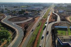 Novas marginais da BR-369, parte da obra do Viaduto da PUC, em Londrina
