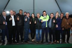 Evento de lançamento dos serviços de Pavimentação entre Ramilândia e São Roque, distrito de Santa Helena